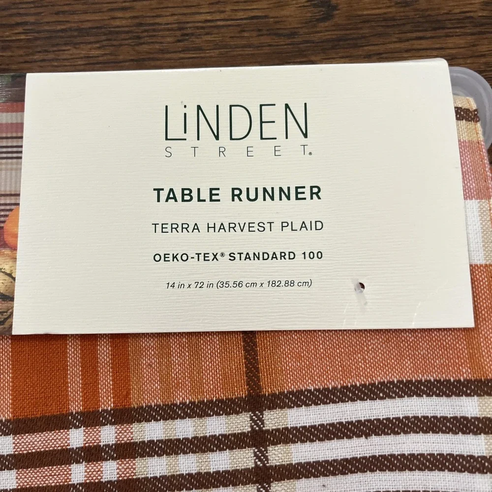 Linden Street Table Runner Terra Autumn Harvest Tartan Plaid 14
